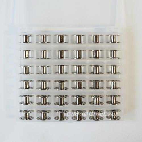 36x universale Spulen (ohne Garn/Faden) in Box Fadenspulen Metall für Nähmaschinen 8720a